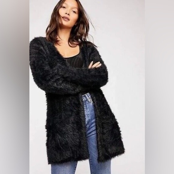 Free People Sweaters - 29. NWOT Free People Faux Fur Cardigan